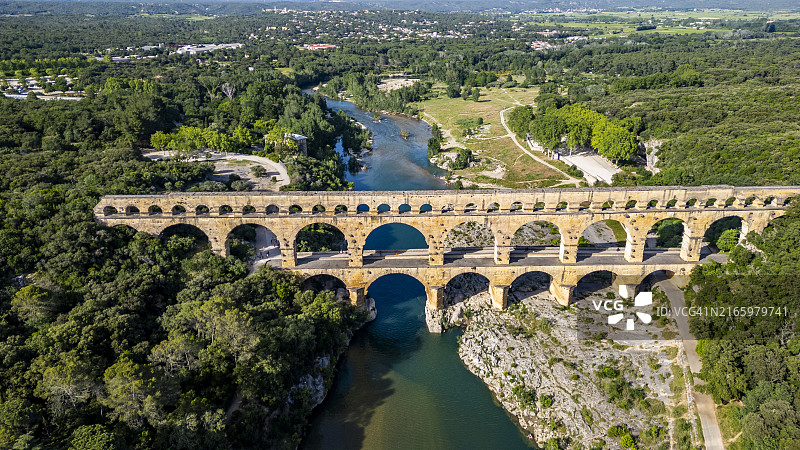 法国加尔桥：罗马输水道，联合国教科文组织世界遗产图片素材