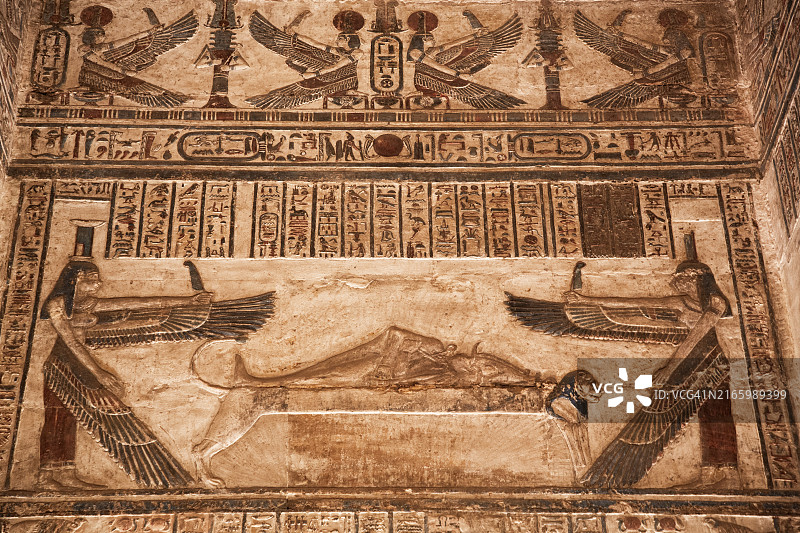哈索尔神庙的浮雕，埃及图片素材