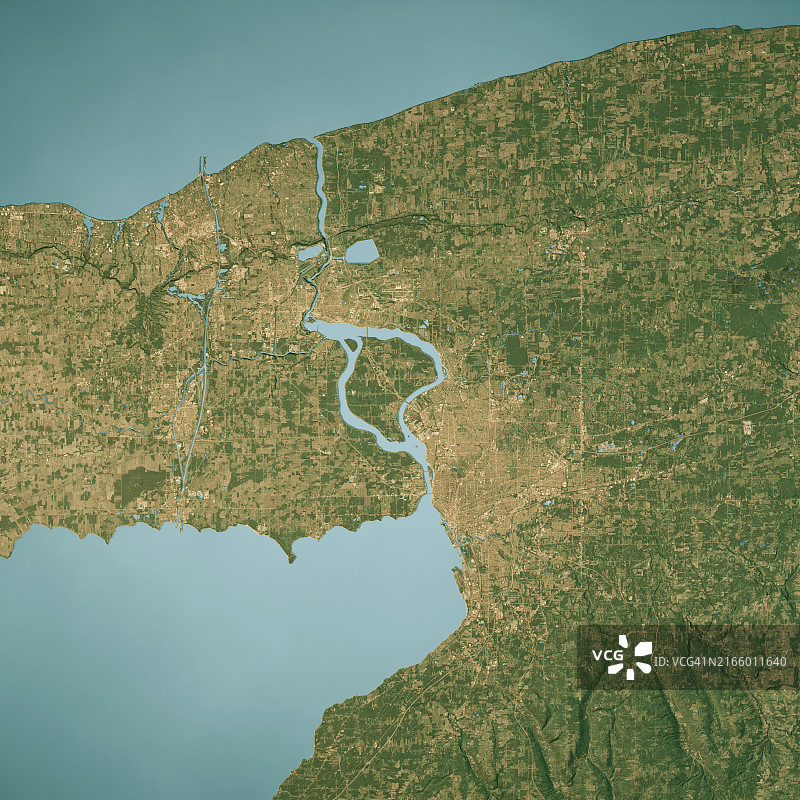 布法罗卫星地形图3D渲染真彩色图片素材