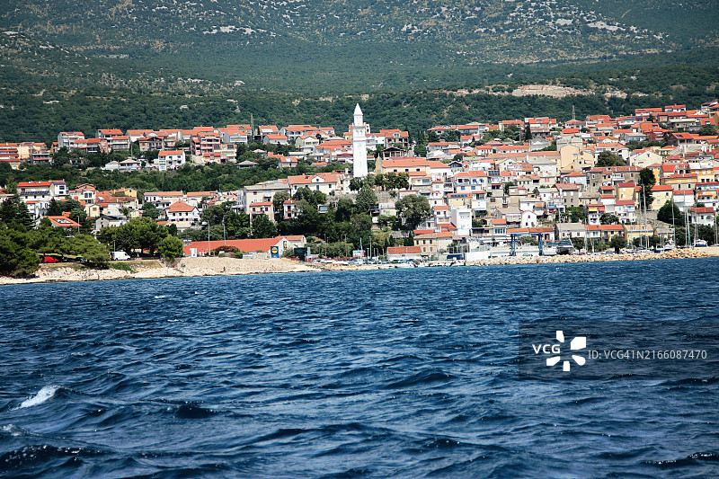 从海上看克罗地亚诺维维诺多尔斯基老城图片素材