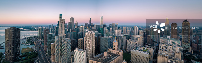 芝加哥天际线全景图片素材