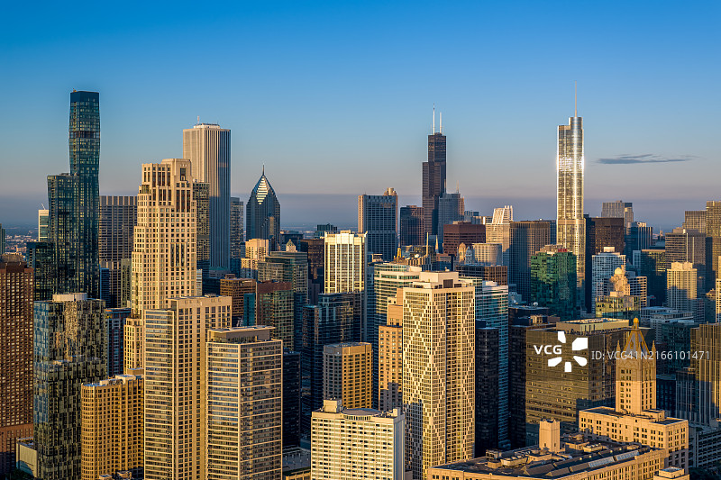 芝加哥城市日出景观图片素材