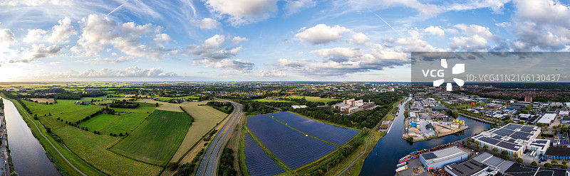 阿默斯福特工业区全景航拍，包括医院和公司图片素材