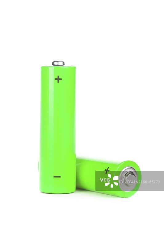 AA电池，白色背景上隔离图片素材