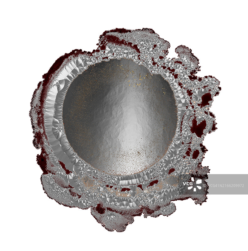 白色画布上银红色金属液滴图片素材