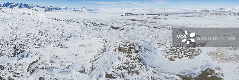 达延湖周边景观鸟瞰图片素材