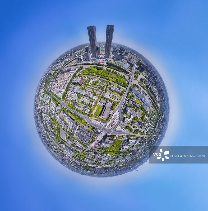 中国上海现代建筑工地的360度全景视图图片素材