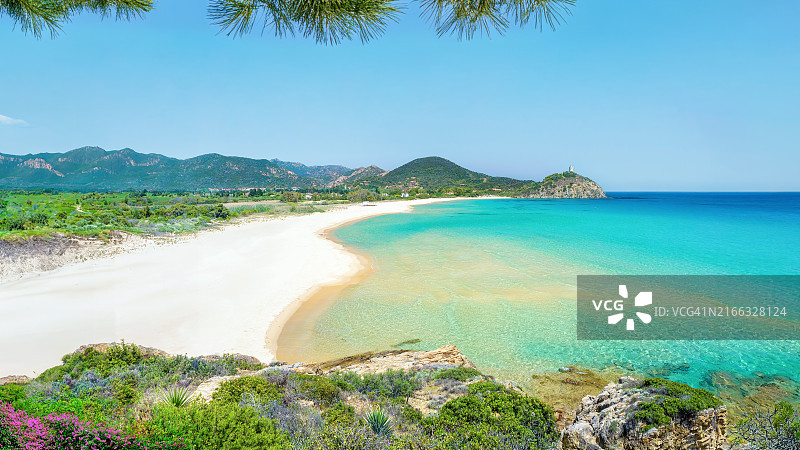 撒丁岛希亚Sa Colonia海湾图片素材