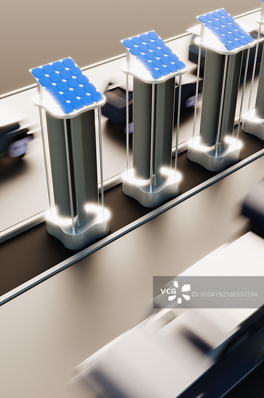 利用高速公路动能的风力发电厂概念图片素材