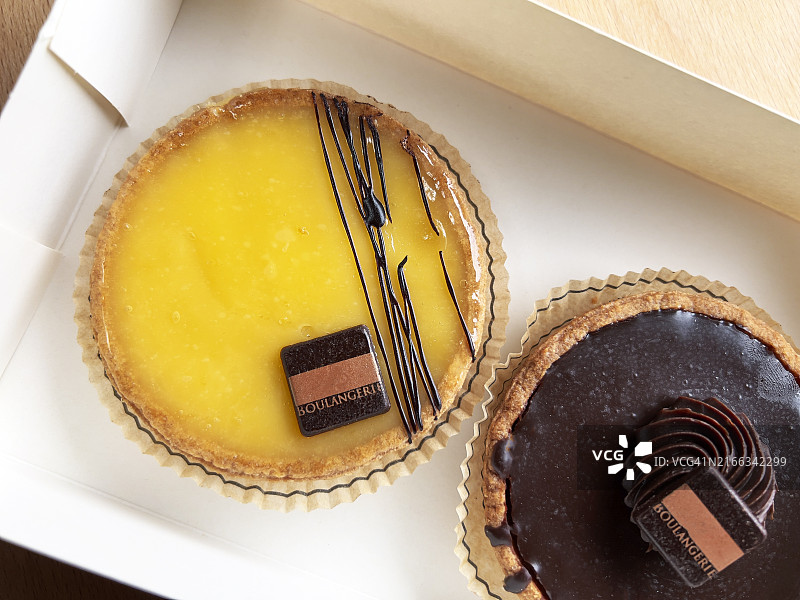 柠檬派和巧克力派图片素材