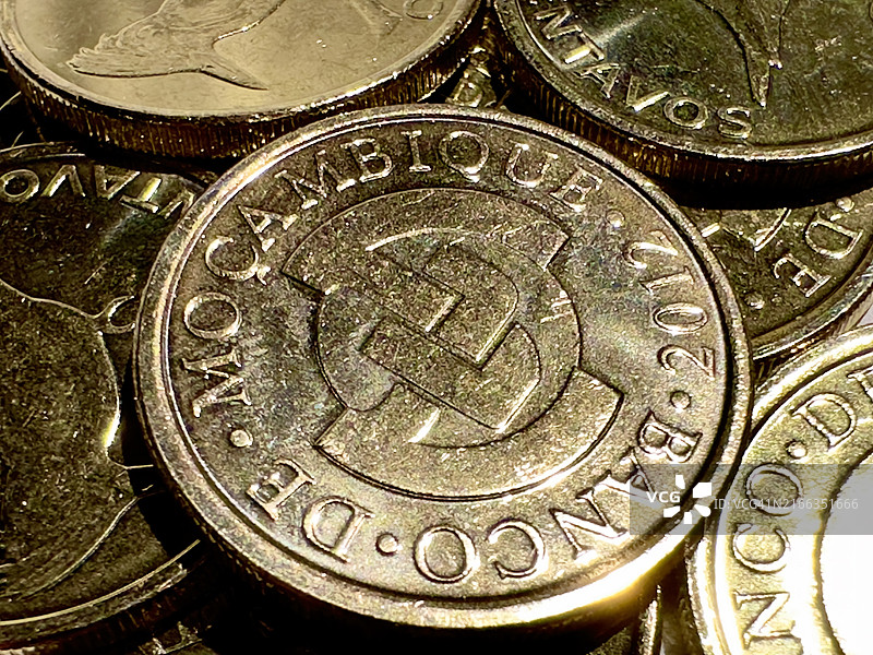 莫桑比克硬币特写图片素材