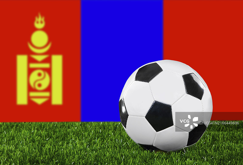 蒙古国旗和足球图片素材