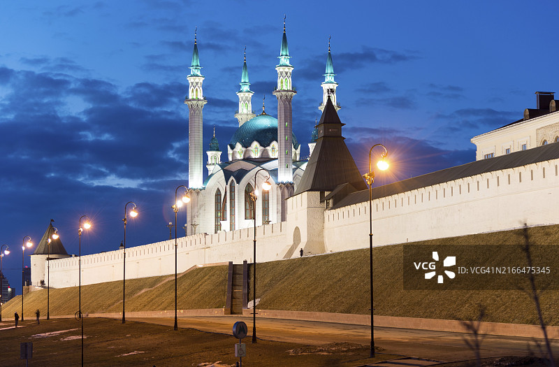 俄罗斯喀山克里姆林宫的库尔沙里夫清真寺图片素材