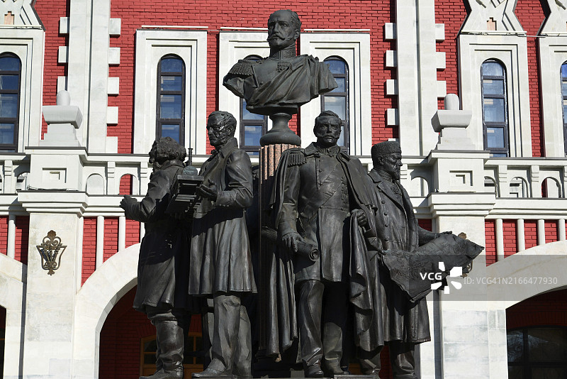 俄罗斯莫斯科，俄罗斯铁路创始人纪念碑图片素材