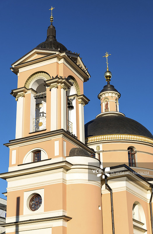 瓦尔瓦尔卡街的圣芭芭拉教堂，俄罗斯，欧洲图片素材