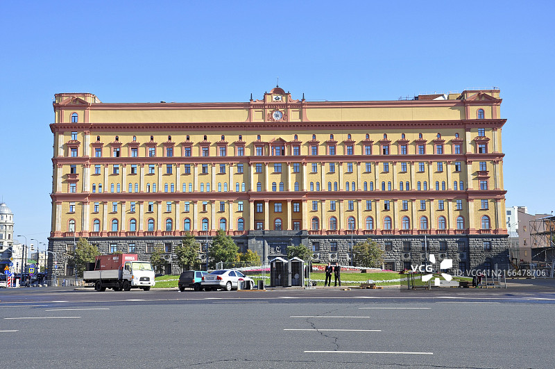 俄罗斯莫斯科卢比扬卡广场，俄罗斯联邦安全局大楼图片素材