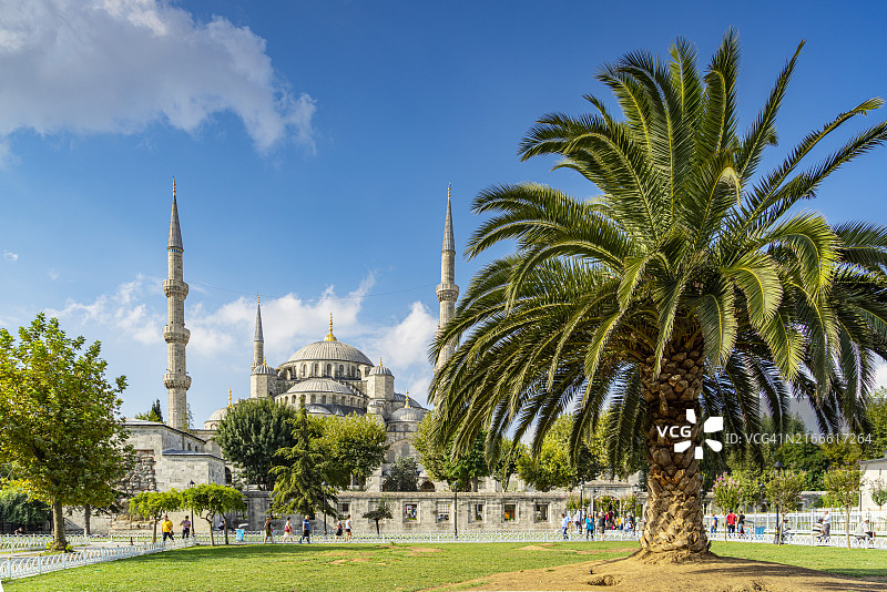 伊斯坦布尔苏丹艾哈迈德清真寺,蓝色清真寺图片素材