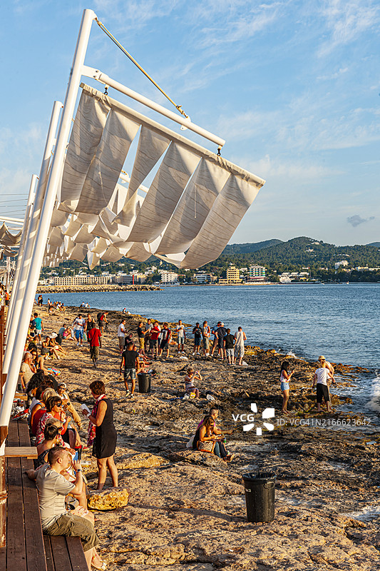 伊维萨岛西海岸的日落观景点图片素材