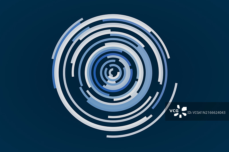 蓝色圆圈和弧线图案图片素材