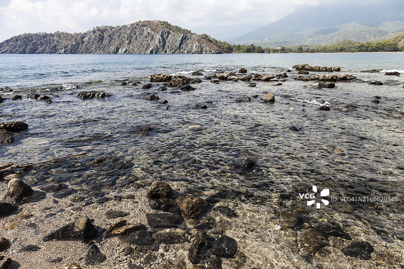 土耳其安塔利亚古利西亚法塞利斯城南部的海港湾图片素材