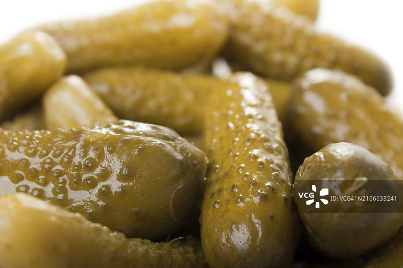 腌制蔬菜食品：绿色腌黄瓜图片素材