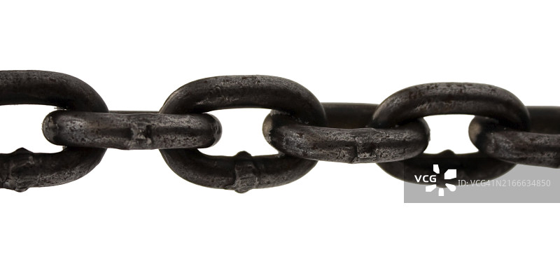 钢制链环连接，白色背景图片素材