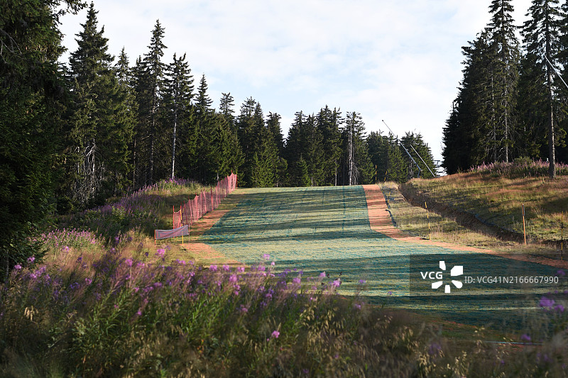 夏季滑雪坡道图片素材