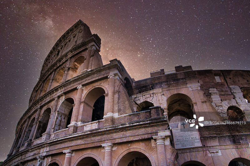 意大利罗马斗兽场银河夜景图片素材