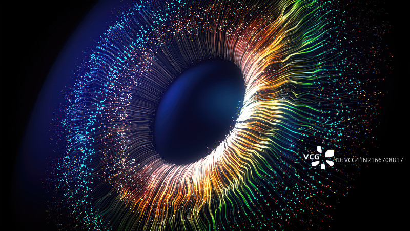 粒子线编织成一只眼睛图片素材