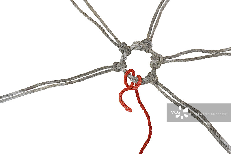 乡村风绳结：内聚力、个性和倦怠的概念图片素材