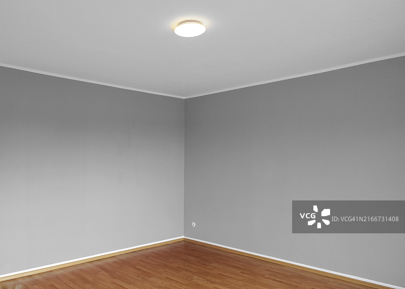 灰色墙壁木地板客厅一角图片素材