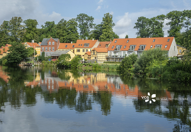 丹麦尼堡老镇的多彩房屋图片素材