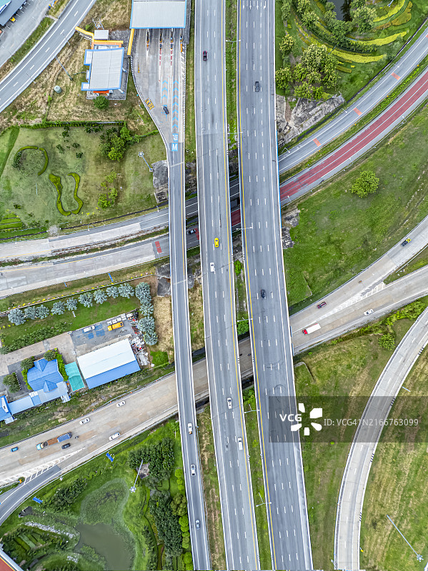 城市外环路航拍鸟瞰图：陆路运输商业干道图片素材