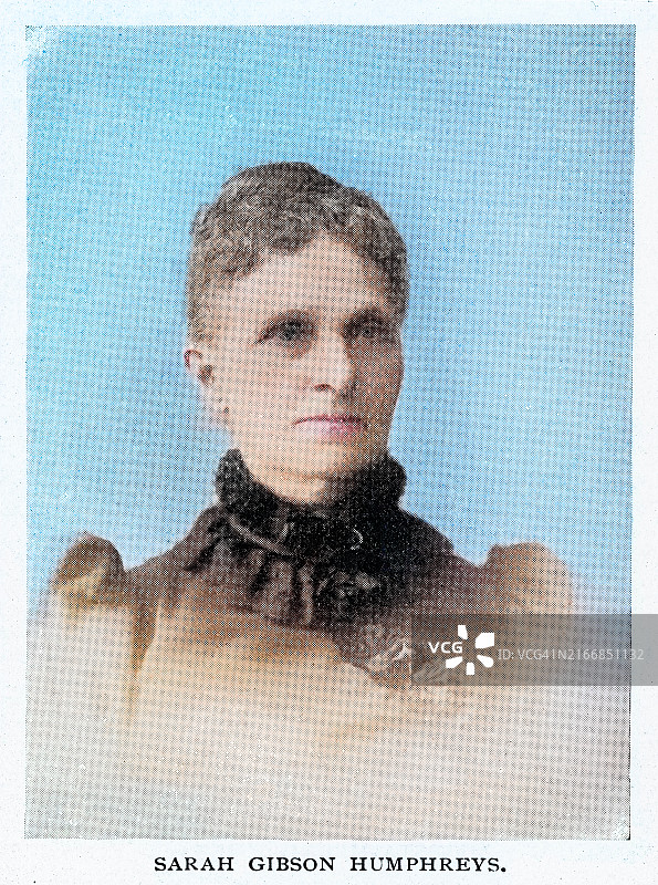 美国作家、女性参政论者莎拉·吉布森·汉弗莱斯肖像图片素材