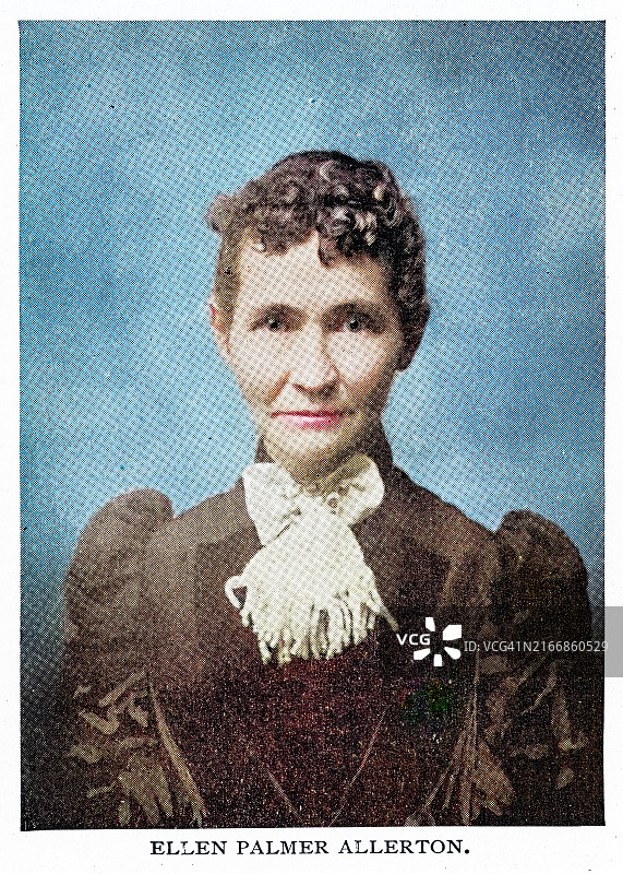 艾伦·帕尔默·奥尔顿肖像（1835-1893）：一位美国诗人，灵感可能来自她在纽约州、威斯康星州和堪萨斯州乡村农场的生活图片素材