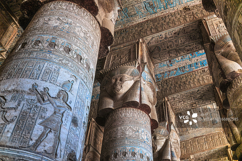 埃及奎纳丹德拉神庙的丹德拉柱图片素材