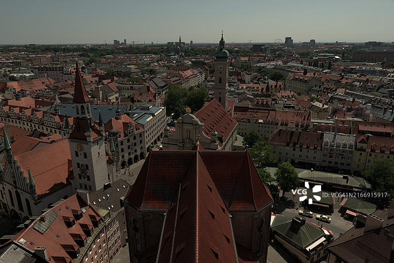 城市建筑的高角度视角图片素材