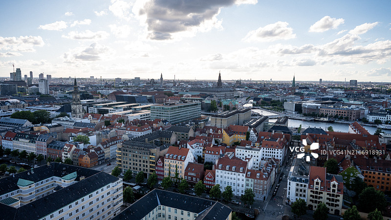 丹麦哥本哈根城市景观高角度景观图片素材