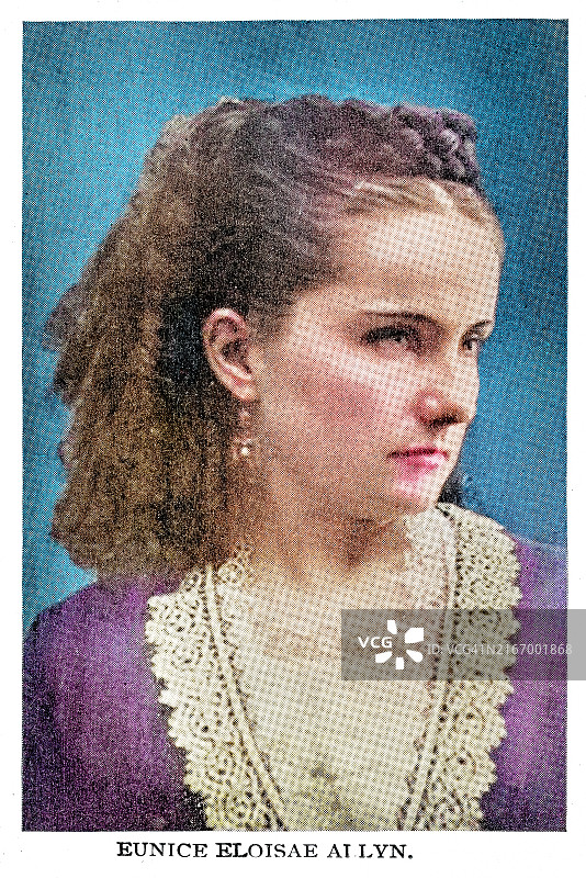 美国记者、作家、词曲作者、插画家兼画家尤妮斯·吉布斯·阿林肖像图片素材