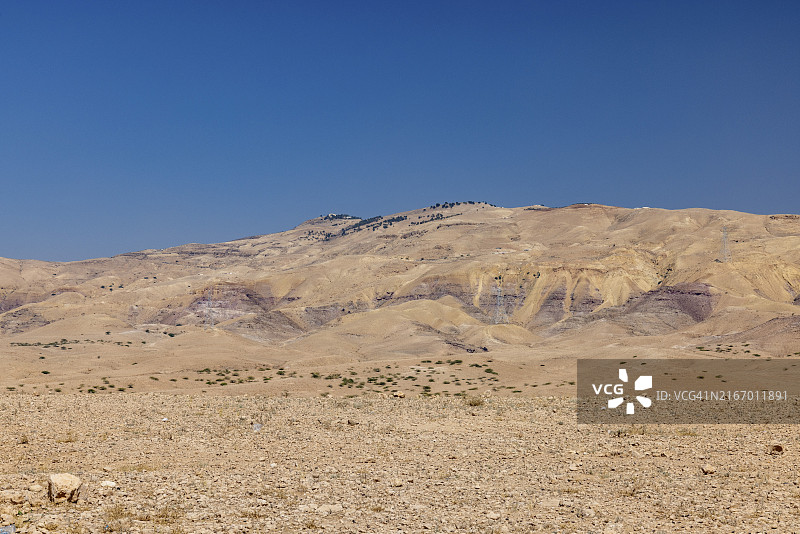 眺望尼波山，约旦阿巴林山脉的圣山，亚洲图片素材
