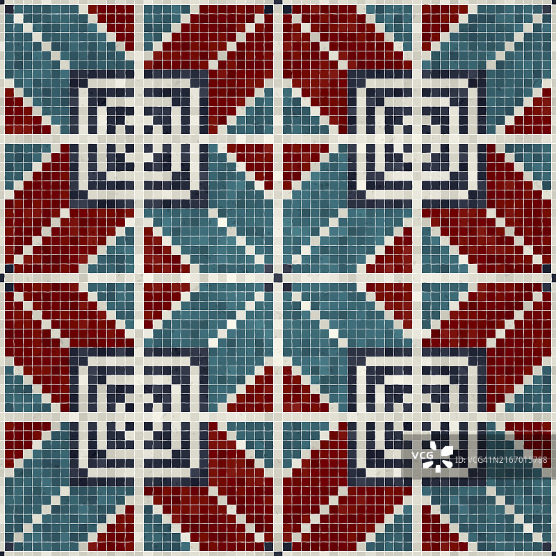 马赛克瓷砖背景，无缝矢量图案图片素材