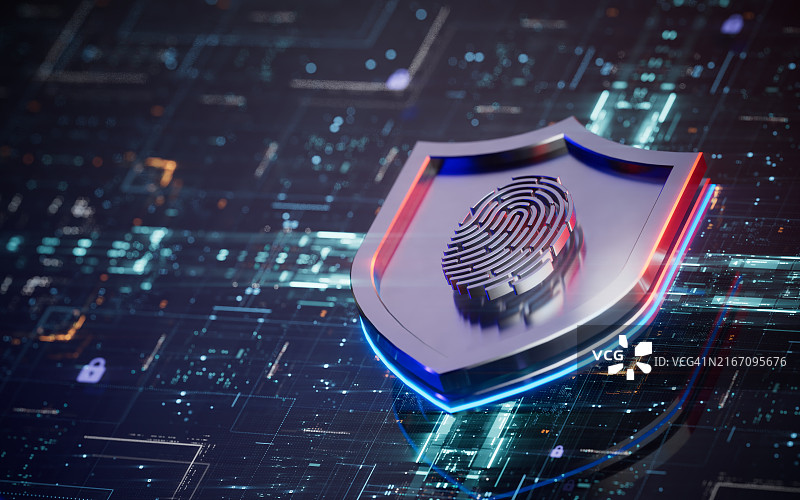 网络安全指纹勒索软件电子邮件网络钓鱼加密技术数字信息保护图片素材