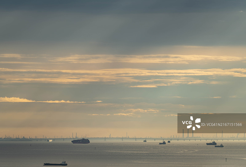 日本千叶的早晨海滩图片素材