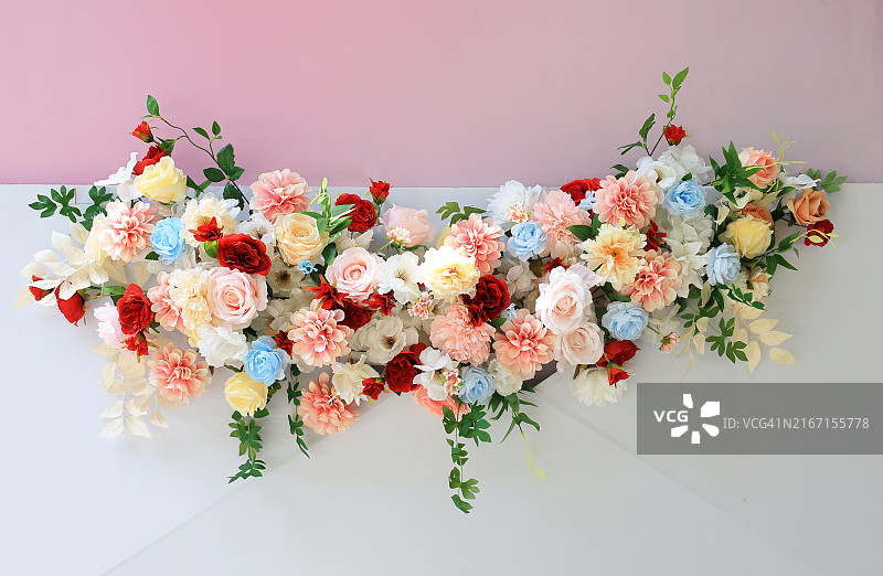 彩色花墙背景图片素材