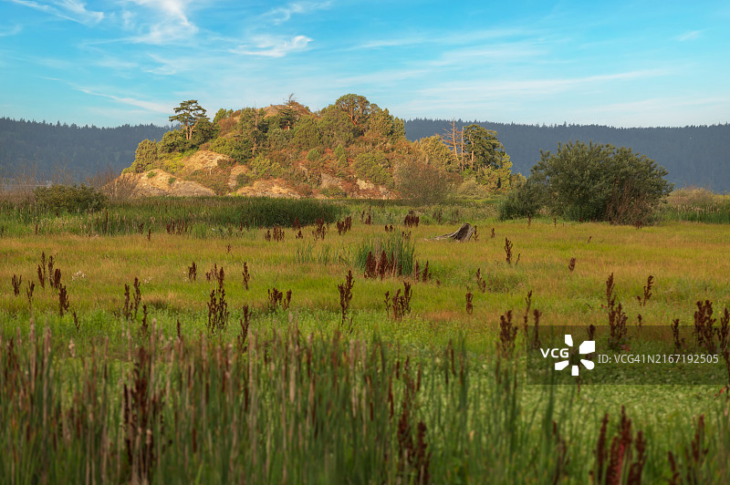 斯卡吉特湾河口与克拉夫特岛图片素材