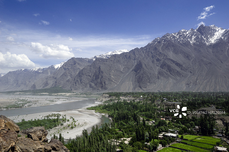 斯卡杜山谷，坐落在巴基斯坦吉尔吉特-巴尔蒂斯坦地区，宽约10公里，长约40公里图片素材