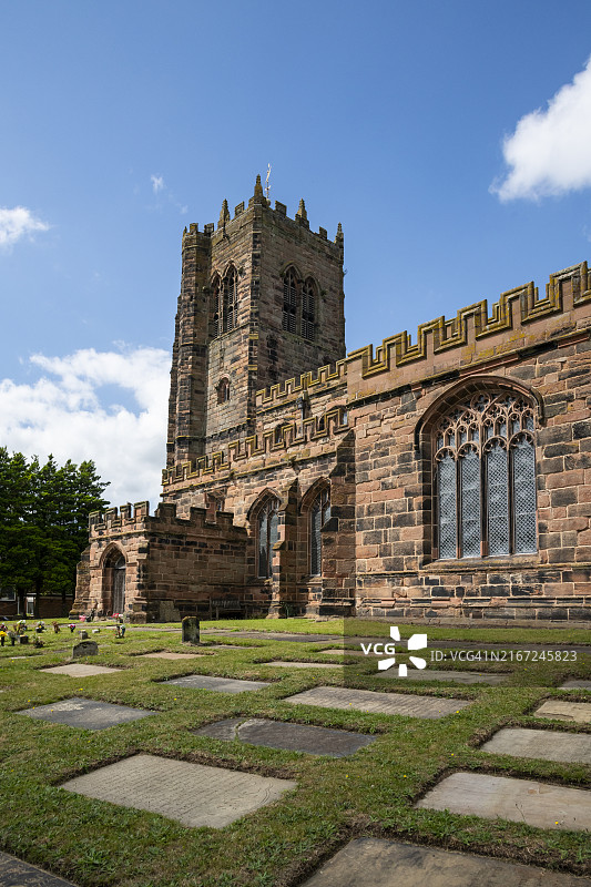 英格兰柴郡，大布德沃思的圣玛丽和诸圣教堂图片素材