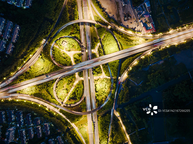 上海夜景高架图片素材