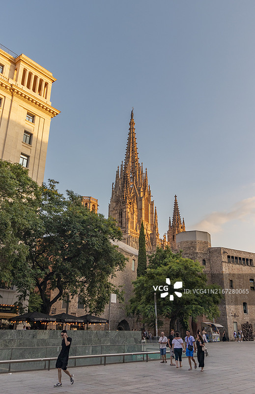 著名的巴塞罗那大教堂图片素材
