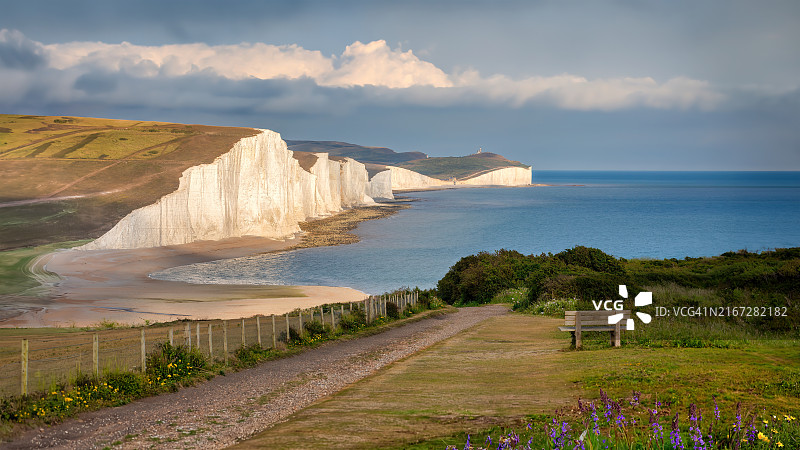 英格兰萨塞克斯郡的七姐妹岩图片素材